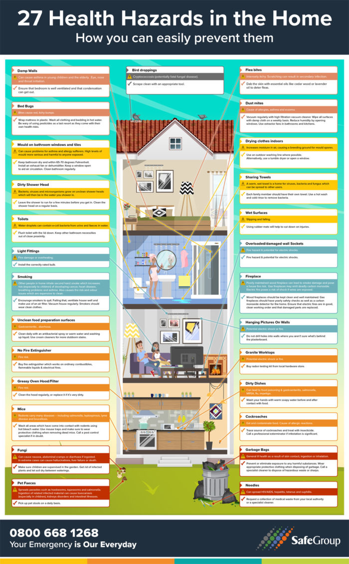 Infographic 27 Hidden Health Hazards In The Home SafeGroup   Safegroup 27 Household Hazards 700x1129 