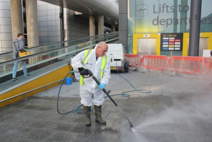 chewing gum removal Gatwick airport