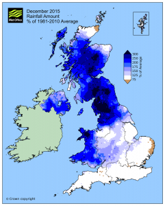 December 2015 UK Rainfall Graphic