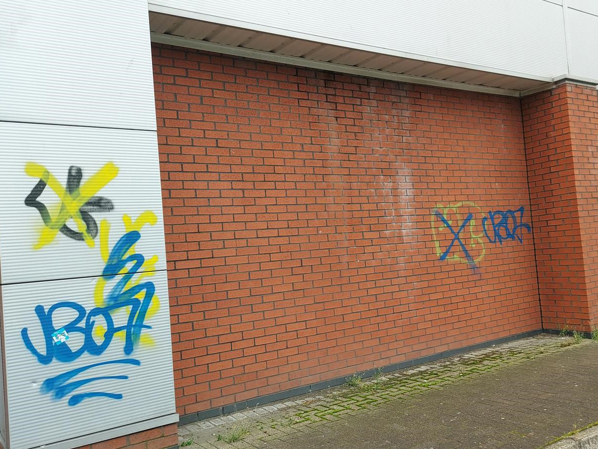 Graffiti removal – Coatbridge, Glasgow - before