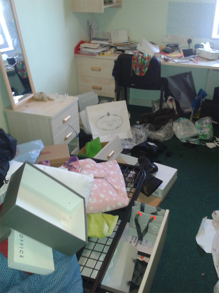 Property waste clearance – Student flats, Scotland - before
